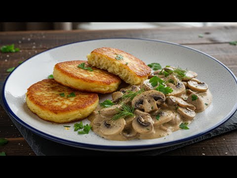 Besser als Fleisch! Kartoffelpuffer mit Pilzen und Ei in nur 15 Minuten ✅