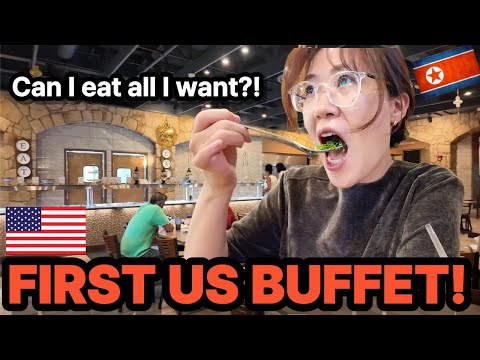 🇰🇵North Korean Defector Reacts to Her First American Buffet!(Austin)🇺🇸