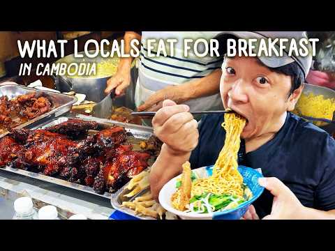 What Locals Eat for BREAKFAST at the LARGEST Traditional Market in Preah Sihanouk Cambodia