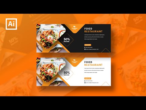 Illustrator Tutorial  | Simple Web Banner Design | Food Restaurant | Free Download