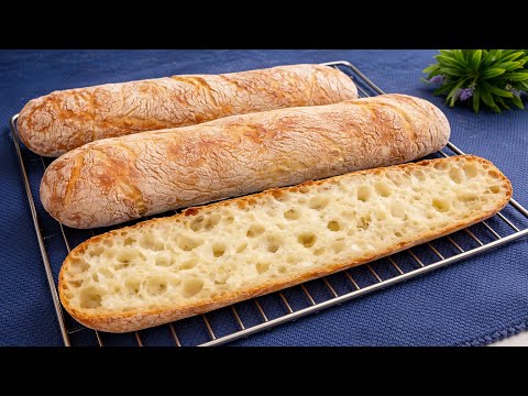 CIABATTA Brot: 3 Tassen❗Italienisches Brot❗Flüssiger Teig, schnell und einfach.