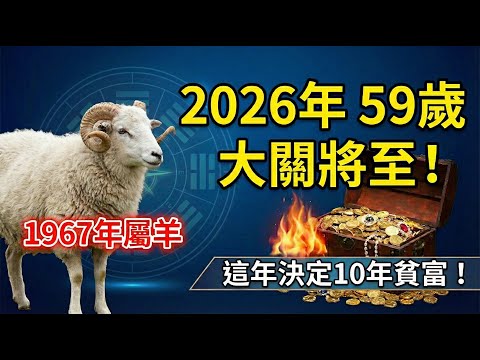 1967年屬羊人，丁未之命！2026年59歲大關將至，這一年決定你未來十年的貧富！生肖羊必看！#1967年屬羊 #屬羊2026年運勢 #生肖羊 #2026馬年運程 #屬羊運勢 #丁未羊 #生肖羊運勢