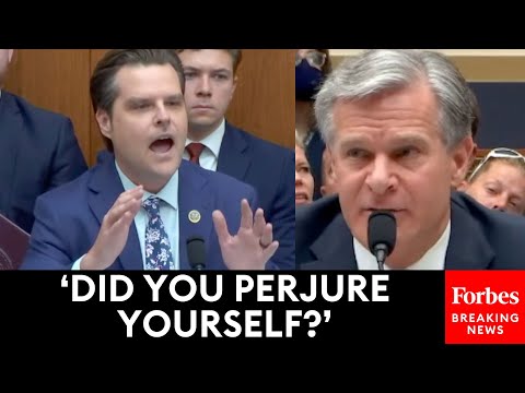 'Play The Video!': Matt Gaetz Confronts FBI's Wray With Video Of Past Testimony
