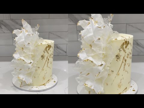 How to make a wafer paper ruffle cake | Cake decorating tutorials | Sugarella Sweets