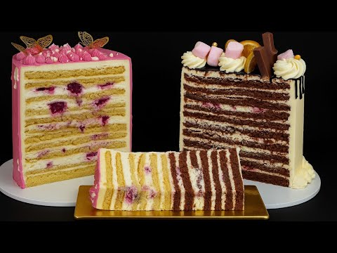 ¡Cómo hacer un pastel con 14 CAPAS, GANACHE MAGICO y CREMA SUAVE paso a paso! MEDOVIC & SPARTAK!