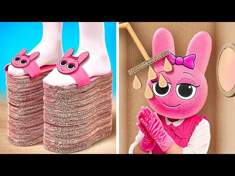 Everything Carboard In Sprunki House📦🤣 *We Built Cardboard House For Newly Married Sprunki*