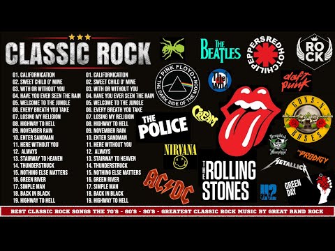 Classic Rock Songs 70's 80's 90's Playlist 🔥 Guns N Roses, Metallica, The Police, Pink Floyd