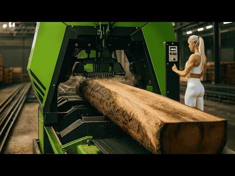 Extreme Dangerous Fastest big chainsaw tree cutting machine | Biggest Wood Sawmill Working #1