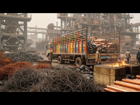 Recycling Waste Ac Compressors And Electronic E-Waste Scrap Into Pure 999.9% Copper