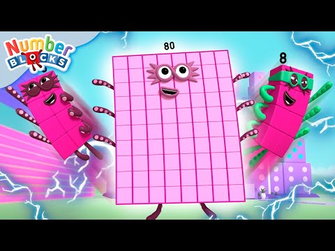 Numberblock 8 & 80 the Super Hero Blocks | Learn to Count - 12345678 | @Numberblocks