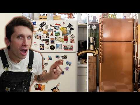 Vinyl Wrapping My White Fridge To Look *Vintage*