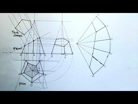 Development of a truncated pentagonal pyramid|SURFACE DEVELOPMENT