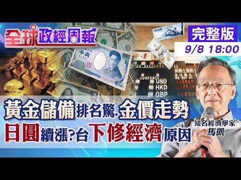 【全球政經周報】金價走勢要結束了?教你怎看這5點 日圓甜甜價沒了?2個月升1成!是否續升? 驚嚇今年經濟突然下修!台灣這項大減近2千億台幣20240908 @中天財經頻道CtiFinance