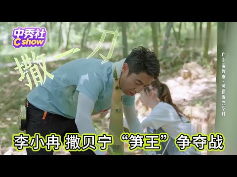 #撒贝宁 砍竹笋“撒一刀”再现江湖~ #李小冉 怕被撒贝宁“夺笋”？！#山水间的家