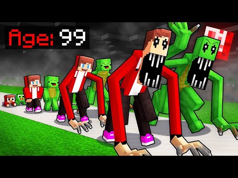 Mikey and JJ From Birth To Mutant In Minecraft (Maizen)