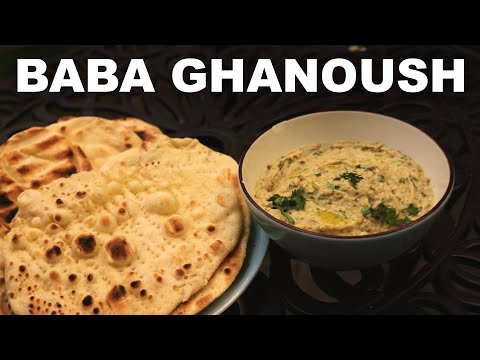 Baba ghanoush with crispy grilled flatbread