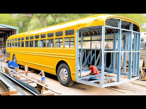 Man Transforms Old Bus into Luxury Mobile Home | Start to Finish by @enancinar