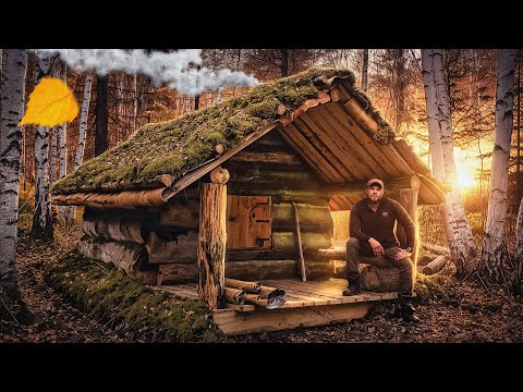 I Built a Hut in the Forest and Spended the Night in It | DIY Wood Grouse Hut from A to Z