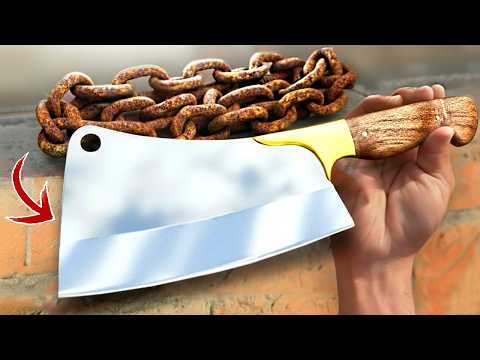 Forging a Meat Cleaver out of Iron Chain