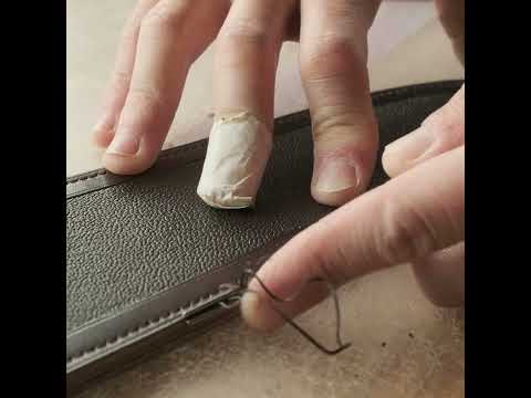 Edge Beveling a Leather Knife Sheath by hand #shorts #leatherwork #leathercraft