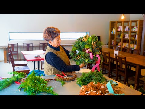 Winter Life in Rural Japan: Snowscapes and Handmade Christmas Wreaths and Swags