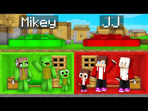 Mikey Family Bunker vs JJ Family Bunker Survival Battle in Minecraft! (Maizen)