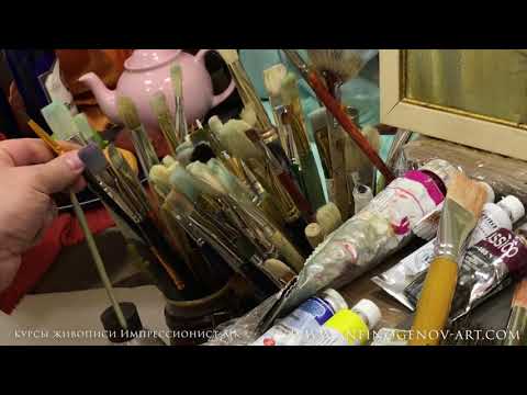 Приемы работы кистью и мастихином. www.impressionist-mk.com