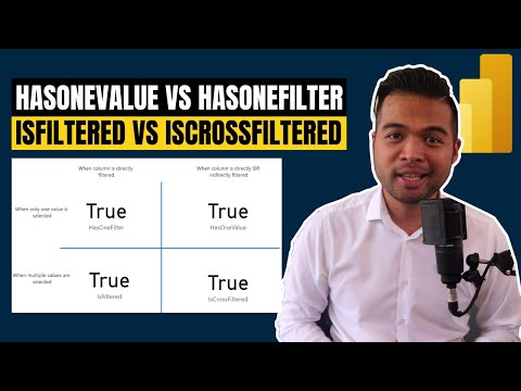 How to use HASONEVALUE HASONEFILTER ISFILTERED ISCROSSFILTERED DAX Functions // Power BI Guide