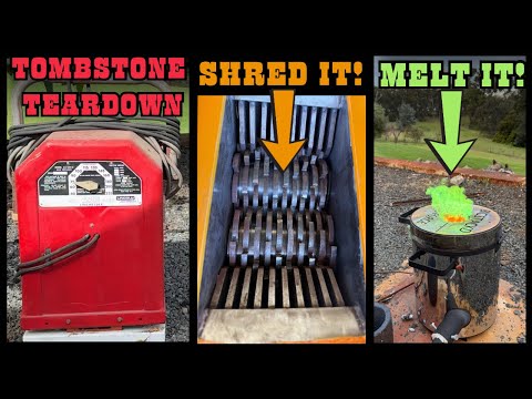 Tombstone Teardown - Copper Filled Welder Shredding Melting Casting - ASMR Metal Melting - Halloween
