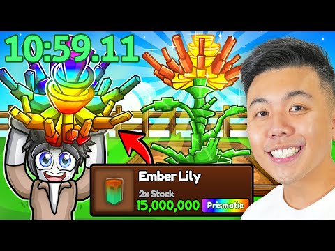 How Fast Could I Get The PRISMATIC EMBER LILY In Grow a Garden! (ROBLOX)