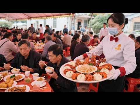 随200去福建惠安农村搂席 午饭都2700一桌 油炸包子配鱼翅惊到我了！新娘看着就一脸的福相！【我是忐忑妞】