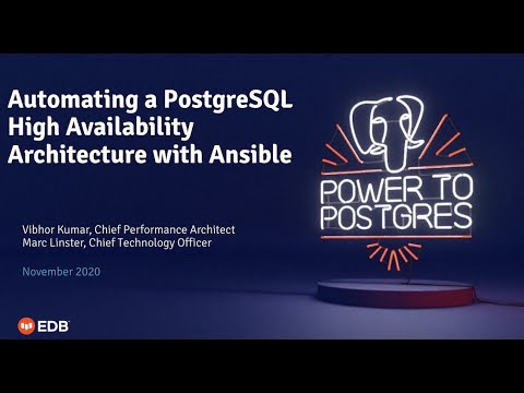 Automating a PostgreSQL High Availability Architecture with Ansible