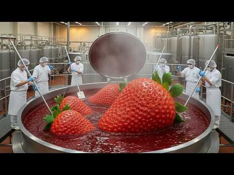 How Strawberry Jam Is Made – Inside the Factory (Full Process)