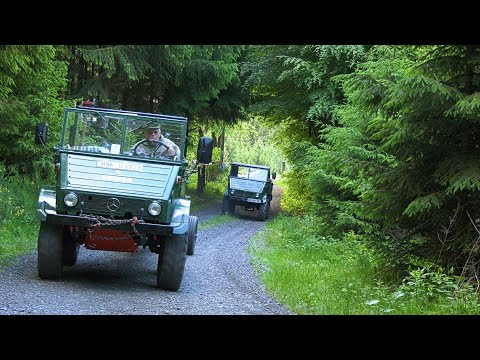 Ein UNIMOG + ein UNIMOG zwei 411er im Forsteinsatz in UHD/4K