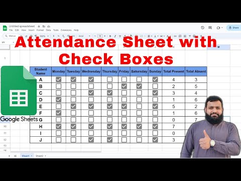 Automatic Check Boxes in Google Sheet | How to Make Attendance Sheet with Check Box in Google Sheet