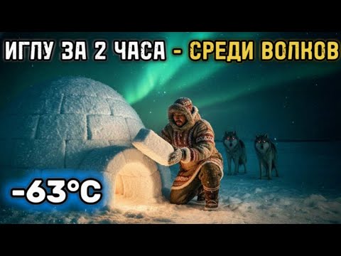 Как ИНУИТЫ строят иглу за 2 ЧАСА, среди ВОЛКОВ🌙История охотника