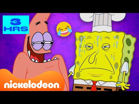 Губка Боб | Более трёх ЧАСОВ самых смешных моментов "Губка Боб"! 😂 | Nickelodeon Cyrillic