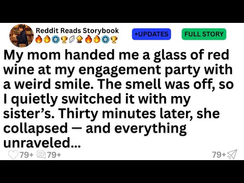 My mom handed me a glass of red wine at my engagement party with a weird smile. The smell was off...
