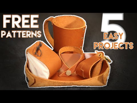 Try These 5 Simple Projects! | Leather Craft DIY Guide (FREE Patterns)