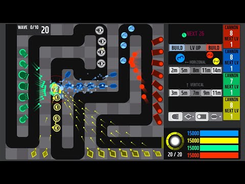 Cooperative Cannon Defense - Marble Race in Algodoo