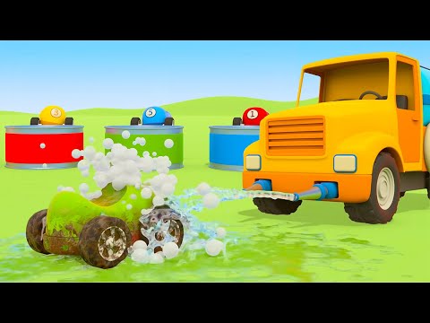 Машинка поцарапалась 🚗 Моем и красим машинку в новом сборнике мультфильмов Машинки-помощники