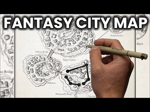 How to Draw a fantasy D&D City or Town Map for your campaign