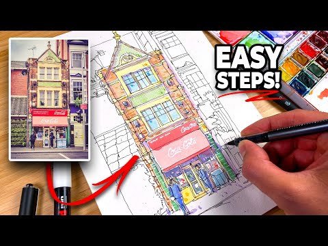 URBAN SKETCHING Tutorial | Easy Step-by-Step For Beginners