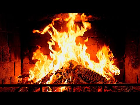 Cozy Fireplace 4K (12 HOURS). Fireplace with Crackling Fire Sounds. Fireplace Ambience