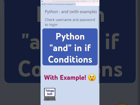 Python Program 4: and in if conditions (with example) 😲 #Python #coding #shorts #telugu