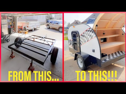 (Time-Lapse) 5X8 Teardrop Camper Build in 15 Minutes! (With Walk Around)