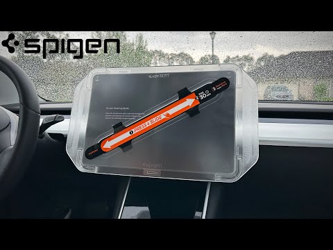 How to Install Spigen's GlasTR EZ Fit Glossy Screen Protector for Tesla Model 3!