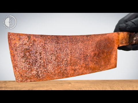 Damascus Cleaver With Mammoth Ivory and Brass Handle - Restoration