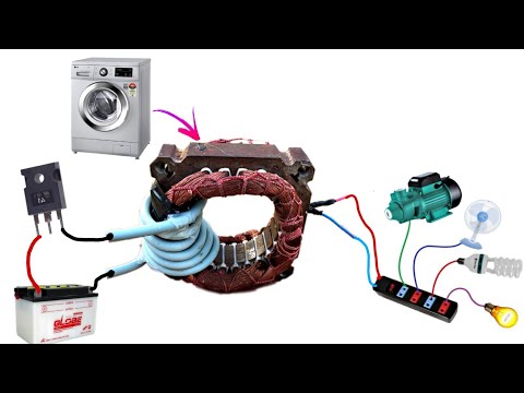 I turn washing machine stator into a 12v TO 220v inverter circuit