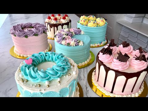 Decorating 6 To-Go Cakes For The Storefront | Unedited Cake Decorating 4K
